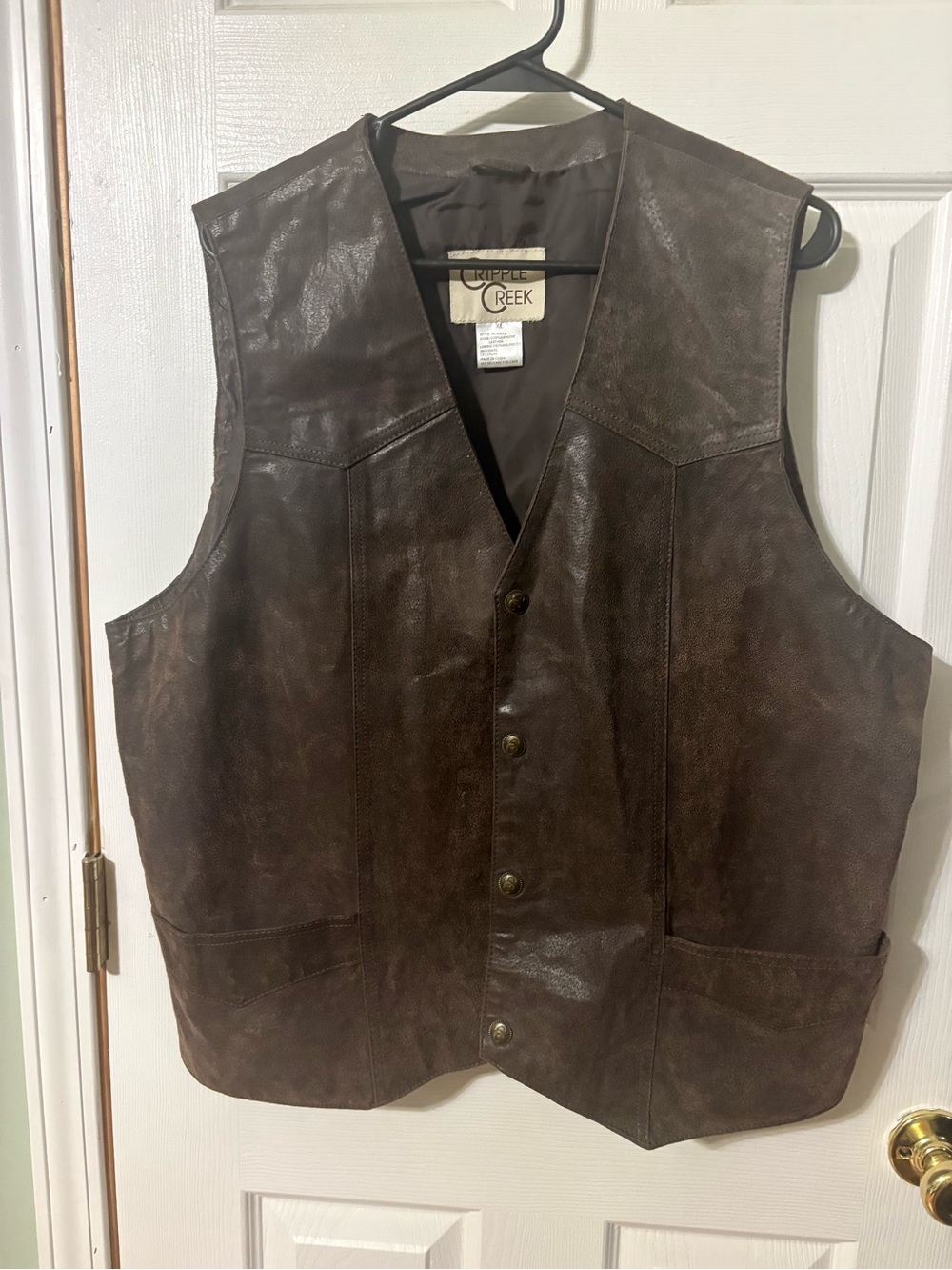 Cripple Creek Men's Brown Leather Vest